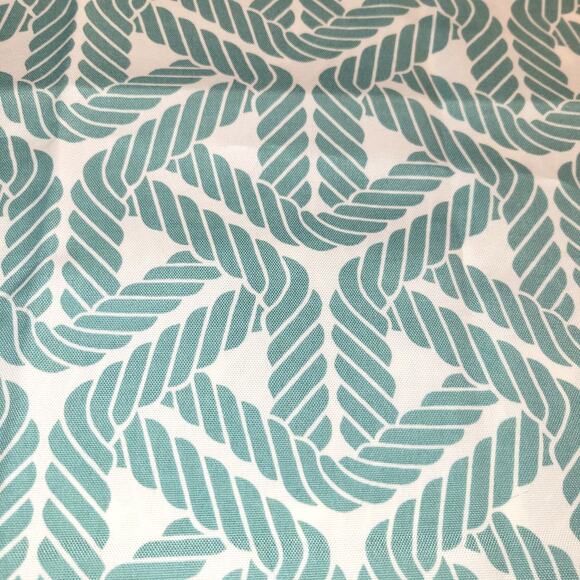 P/K Lifestyles Outdoor Screen Print Fabric Rope Design 54"x51" Cream Green - Picture 12 of 12